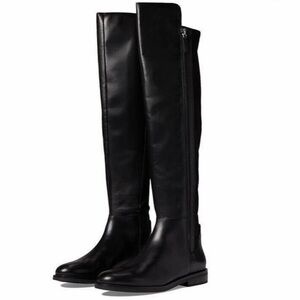 Cole Haan Knee High Flat Boots w Zip Up Sides